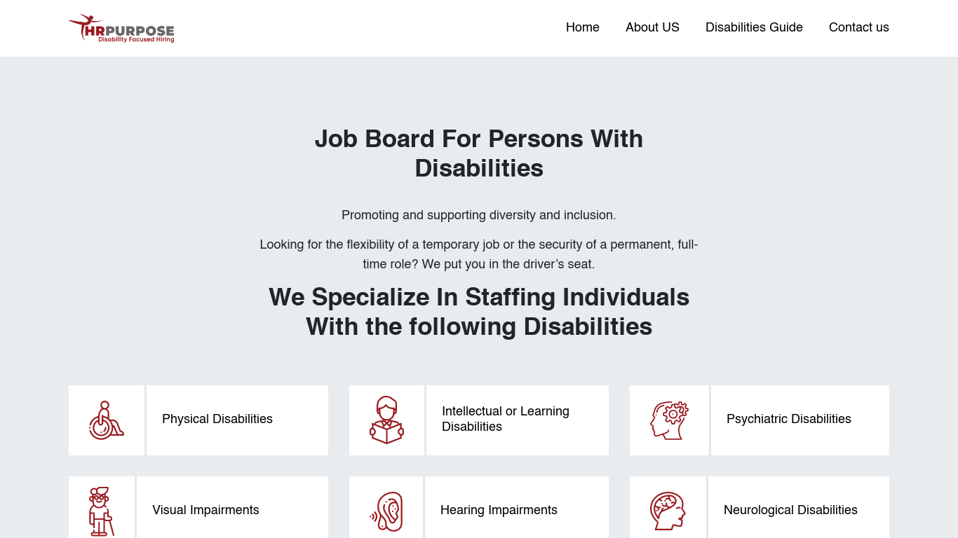 hrpurpose – We set the wheels in motion on your new career tailored for those with disabilities